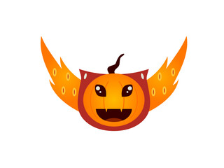 cute pumpkin flat design vector illustration