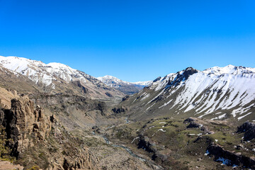 Picturesque Valley of the Maule Mountain Range in Chile