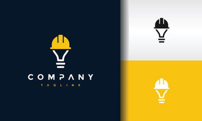 logo construction helmet light bulb