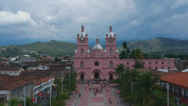 Aerial view of the "Catedral de Buga"
