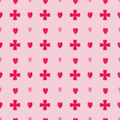 Hand drawn vector, seamless pattern  background  red heart shape for created valentine’s card, valentine’s concept