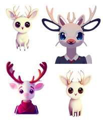 Reindeer in white back ground christmas xmas newyear 