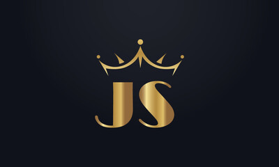 King crown logo design vector and extra bold queen symbol with letters 