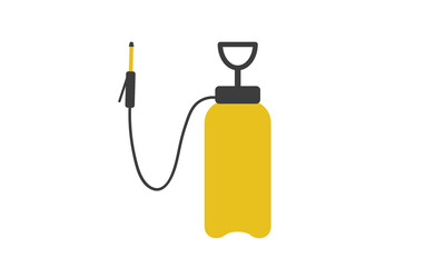 Pressure sprayer flat icon for web. Garden manual sprayer sign vector design. Yellow pressure sprayer for destruction of termites and ants web icon. Pesticide sprayer clipart logo. Garden concept