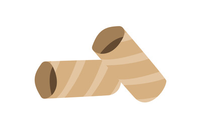 Toilet paper roll clipart. Simple empty toilet rolls vector design isolated on white. Minimalist toilet paper tube cartoon style. Toilet paper tube doodle drawing style. Paper garbage concept