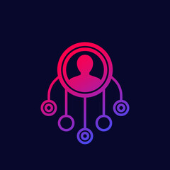 delegation or multitasking icon on dark