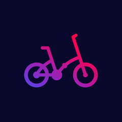 folding bike icon on dark