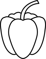 Bell pepper icon. Vector. Line style..eps