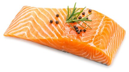 Close up view fresh Salmon fish fillet, Natural Atlantic Norwegian Salmon Fillet Texture.
