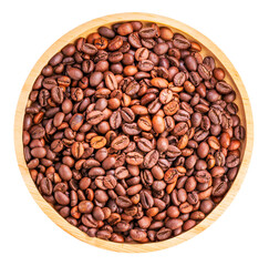 Roasted coffee beans isolated on white background, With work path.