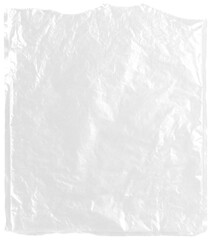 plastic transparent cellophane bag on white background. The texture looks blank and shiny. The...