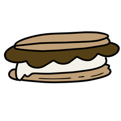 Marshmellow smore illustration 