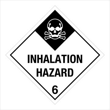 Hazardous Materials Hazmat Warning Labeling and Placarding Transportation DOT CHART Class 6 Inhalation Hazard
