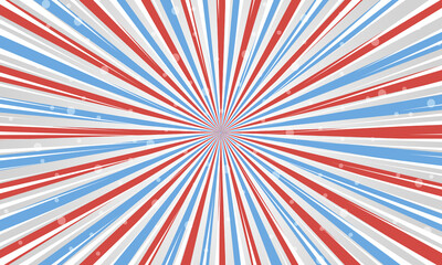 Vintage Retro sunburst with red and blue bright colors background perfect for poster wallpaper and backdrop