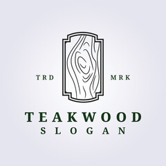 line texture of teakwood logo vector illustration design