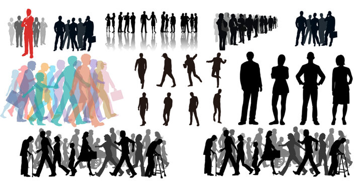 professional people silhouette collection vector
