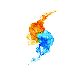Yin-yang symbol, ice and fire