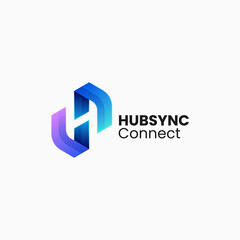 Vector Logo Illustration Abstract Gradient Colorful Style.