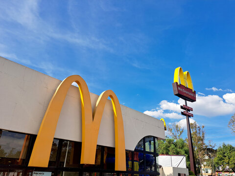Mexico State, Mexico - Oct 11 2022: McDonald's, the hamburger and fast food restaurant, launches an expansion and digitization plan, apart from the fact that AutoMac and delivery gained strength