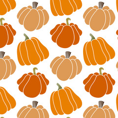 seamless pumpkin pattern illustration hand drawn, colourful background 