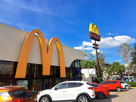 Mexico State, Mexico - Oct 11 2022: McDonald's, the hamburger and fast food restaurant, launches an expansion and digitization plan, apart from the fact that AutoMac and delivery gained strength
