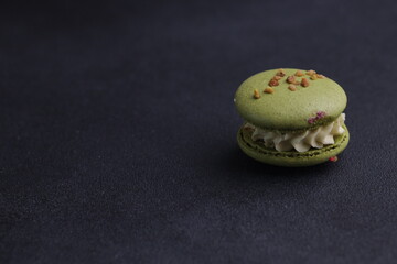 Macaroons in black background