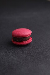 Macaroons in black background