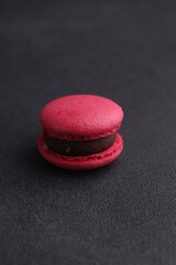 Macaroons in black background