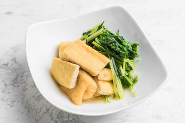 水菜と油揚げの煮浸し