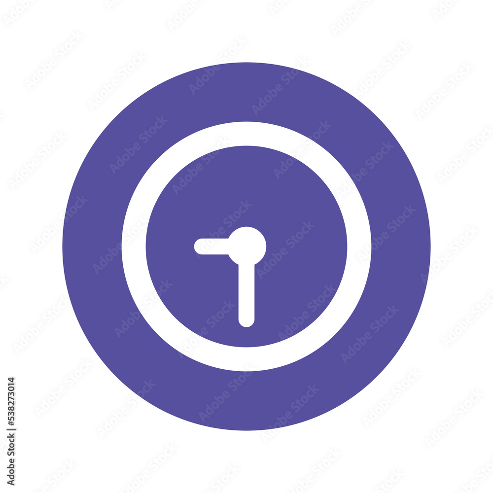Poster time icon vector in trendy and unique design style in purple color. simple symbol concept from back 