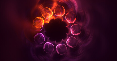 3D rendering abstract colorful fractal light background