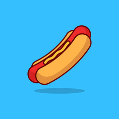 Hotdog Food Illustration Premium Logo Design Vector