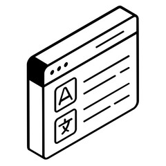 Ready to use line icon of translation 