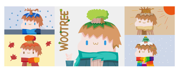 the four-season character called woo tree