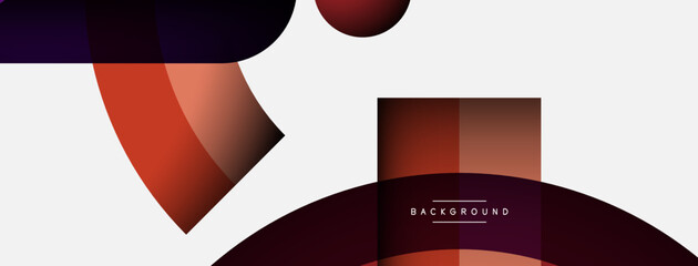 Geometric abstract background. Round shapes, circles, lines composition for wallpaper banner background or landing page