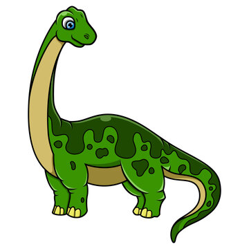 Cartoon brontosaurus isolated on white background