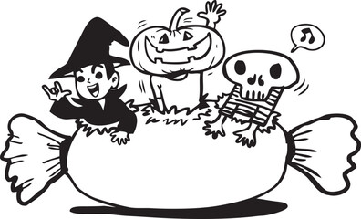 halloween ghost and pumpkin