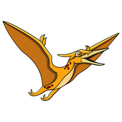 Cartoon Pteranodonflying on white background © Ciputra