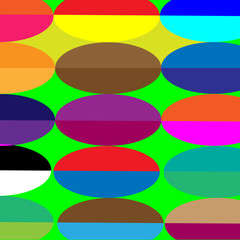 Geometric shapes vector illustration, oval, random colorful