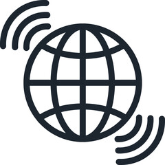 Obraz premium Globe and signal symbol.
