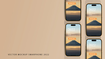 New iPhone 14 Pro mockup. iPhone 14 realistic vector. Phone mockup in front. Vector illustration. Smartphone mockup collection	