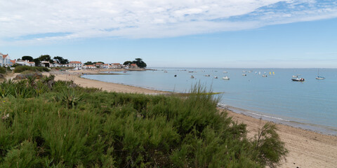noirmoutier sand wild beach village on atlantic ocean west France