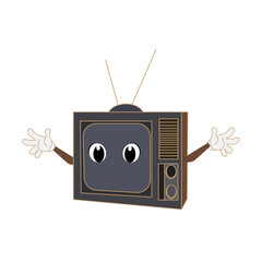 cute tv cartoon mascot illustration vector icon
