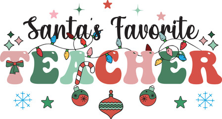 Merry Teacher Christmas Sublimation Bundle