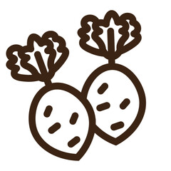 beetroot vegetable food healthy outline icon