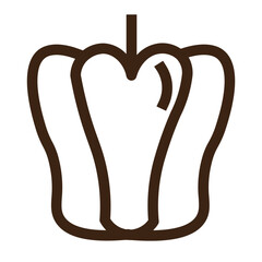 bell pepper crop fresh organic vegetable outline icon