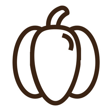 bell pepper capcicum pepper sweet pepper vegetable outline icon