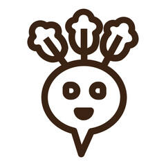 beet vegetable healthy food emoji outline icon