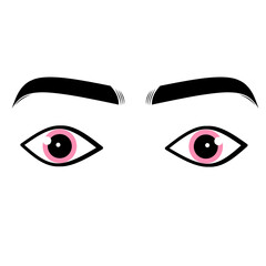 Eyes with eyebrow