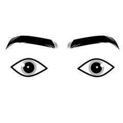 Eyes with eyebrow